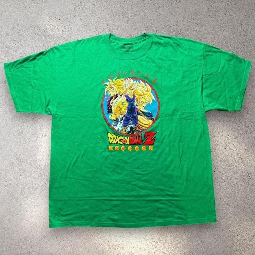 Dragon Ball Z‎ Graphic T-Shirt Mens 2XL Green Toei Animation Goku Vegeta Tee